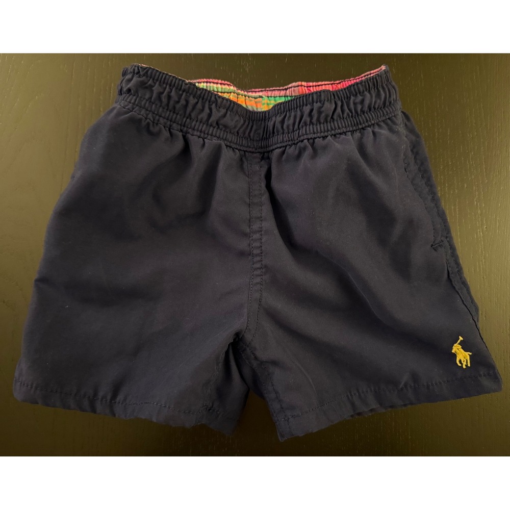 Ralph Lauren Baby Swim Trunks Shorts Toddler Boys 24m Navy Mesh-Lined Swimwear